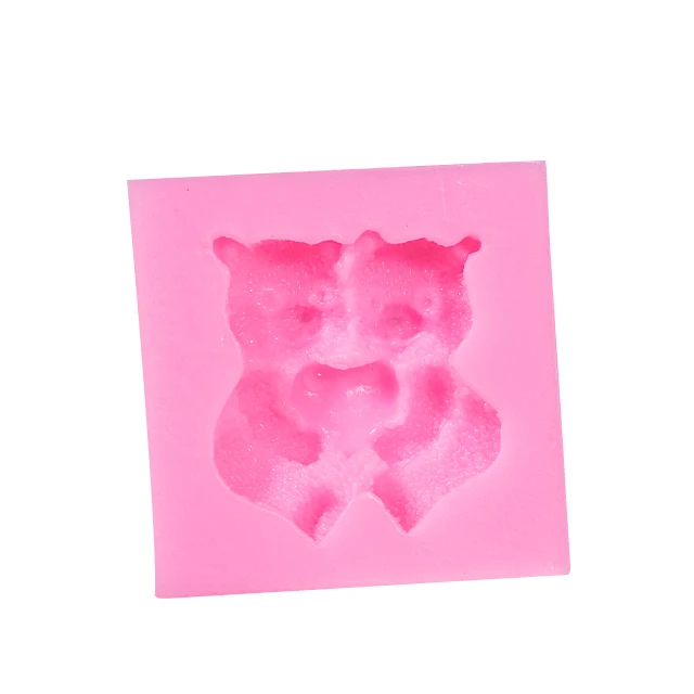 

3D fondant love Teddy Bear silicone mousse cake soap wax melt candle mold, Pink