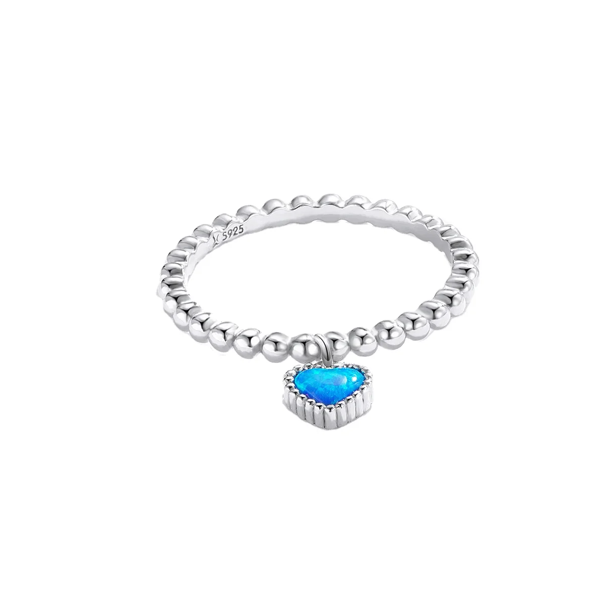 

Sterling Silver CZ Deep Blue Heart Finger Ring for Women Plated platinum Engagement Wedding Statement Jewelry