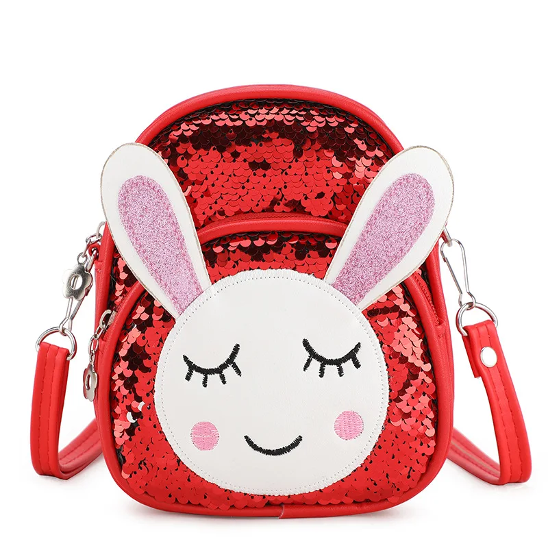 

Qetesh Cute Girls Cartoon Rabbit Sequin Shoulder Bag Children Bag Kids Backpack Bag, Customized color