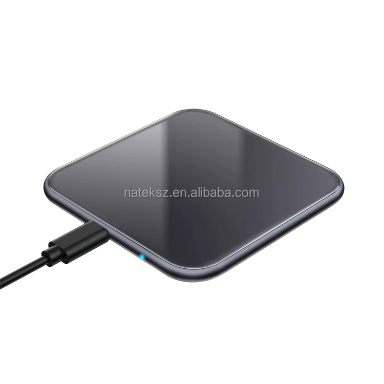 

Fantasy Mini Wireless Charger Pad 15W Fast AGPTEK Qi-Certified Metal Glass Fast Wireless Charging Pad for iPhone 13/12 /Samsung