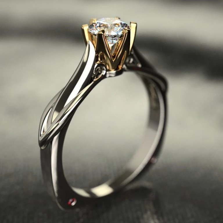 

1 Carat Classic Six-claw Wedding 5925 Silver Ring Solitaire Diamond Engagement Ring Women