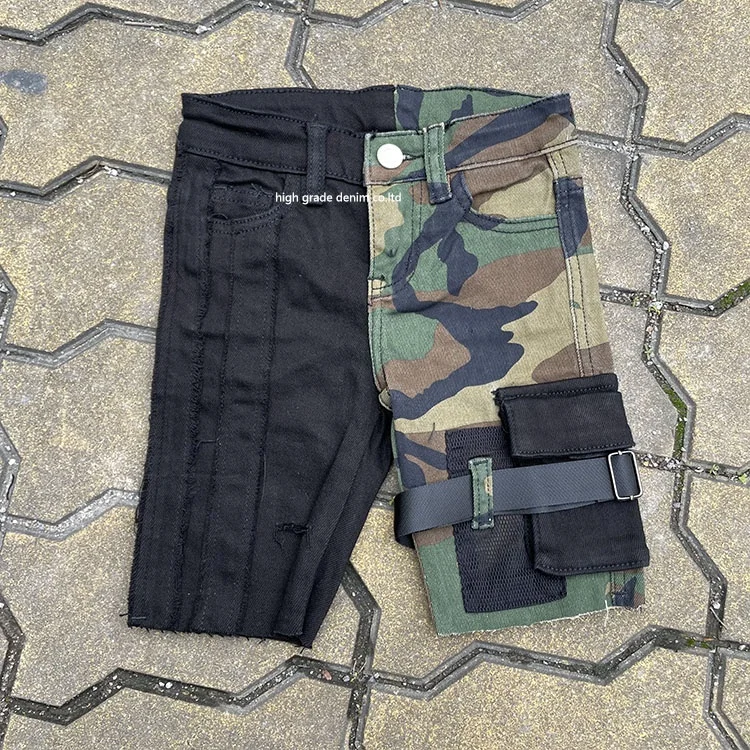 

YSJ Clothing Half And Half Camouflage Have Side Pocket 1-14 Years Old Toddler And Big Kids Camo Boys Shorts, Picture