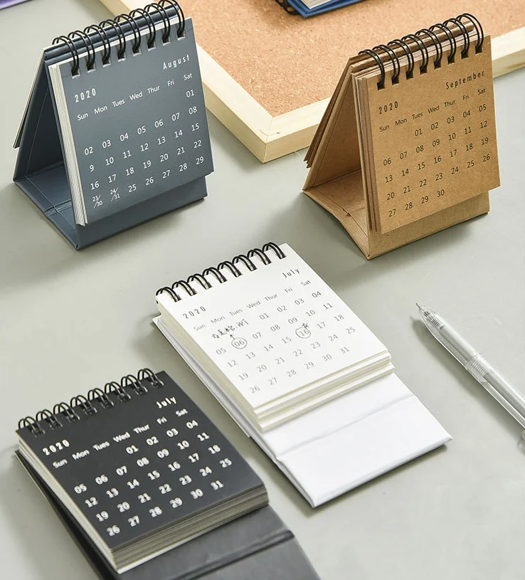 2021 diy迷你桌面日历多色办公桌圈日历促销礼品