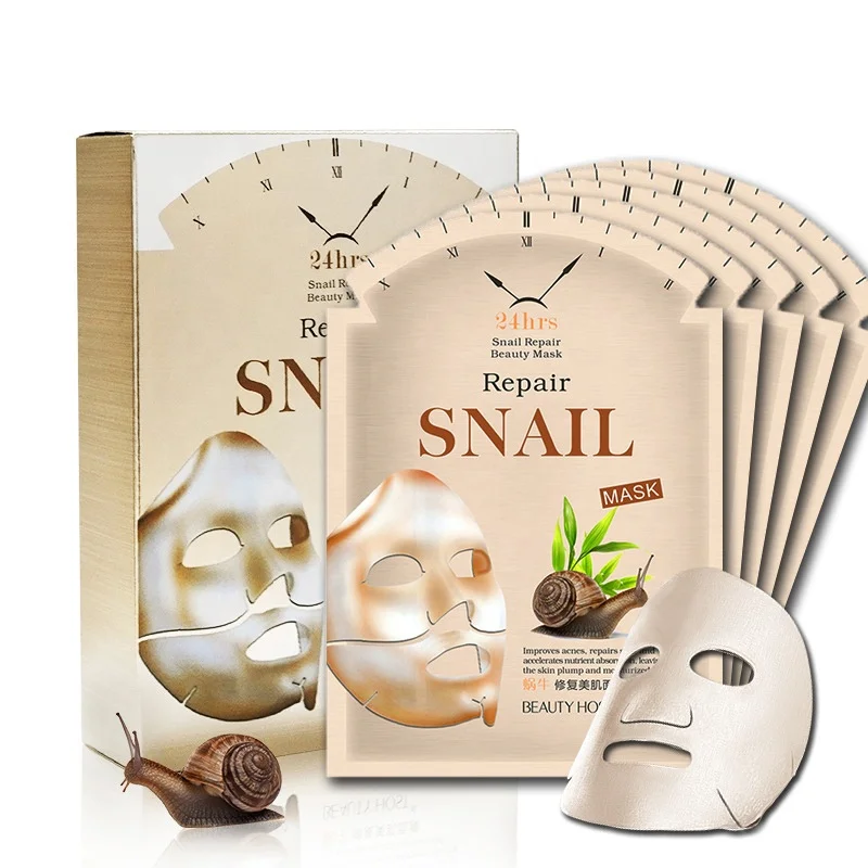 

Wholesale Customized Skin Care Snail Collagen Sheet Organic Facial Whitening Hydrating Private Label Face Mask/Beauty Snail Mask