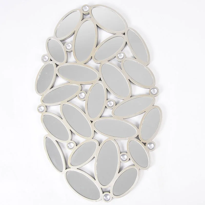 60*37.5*2cm Unique Shape Creative Home Decorative Wall Mirrors Novel Modern Silver Art Wall Mirror for Indoor Decor