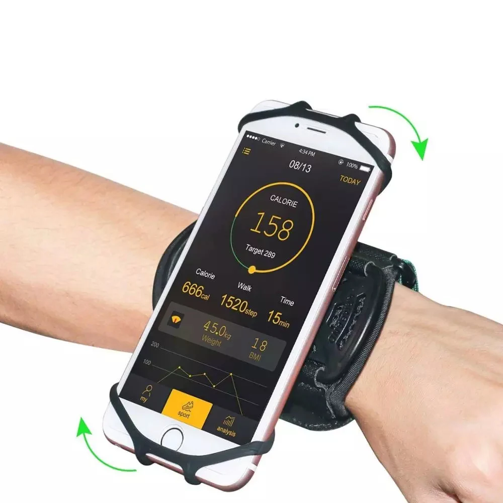 

Universal Outdoor Sports Phone Holder Armband Wrist Case for Samsung Gym Running Phone Bag Arm Band Case for iPhone 12 pro, Black