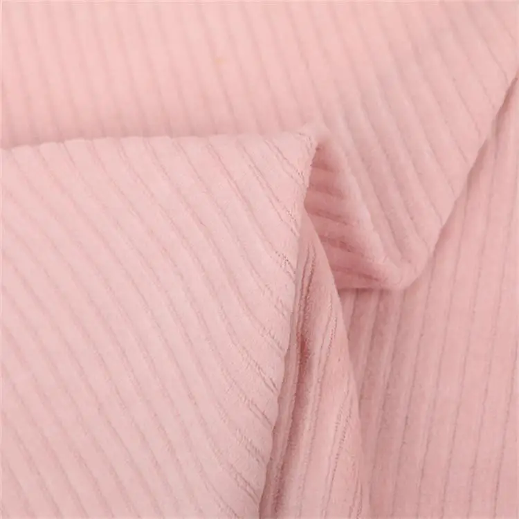 

95%Polyester 5%Spandex Plain Dyed Napped Stripe Jacquard Corduroy Fleece Fabric for Garment/Pants