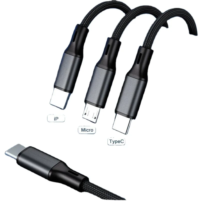

Amazon Best Seller PD 3 in 1 Fast Charging USB C to Type C Charger Cable for iPhone Micro USB Cable