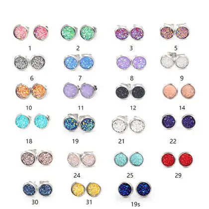 

New Arrival Shining Glitter Earrings 8Mm Stainless Steel Women Multi-Color Bling Crystal Star Stud Earrings For Girl