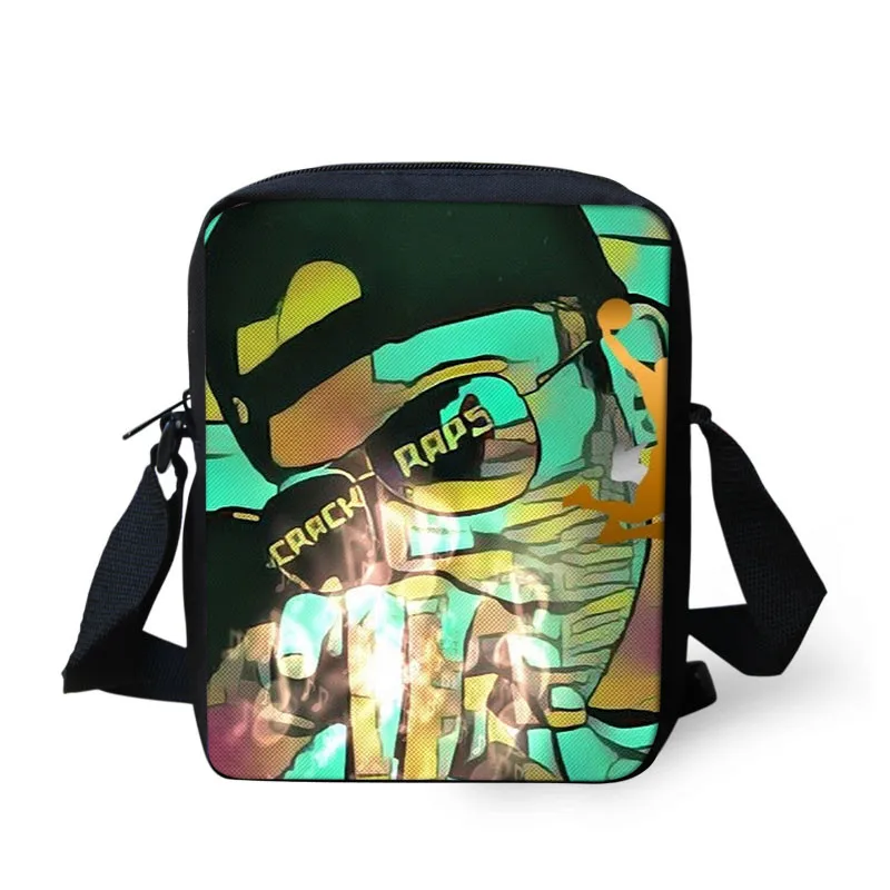 

African Boy Art Designer Customized Bike Shoulder Strap Sling Small Mens Crossbody Messenger Bag, Customized color