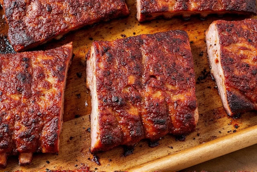 Three bowls of regional ribs seasoning rubs labeled Korean, Mexican, Caribbean