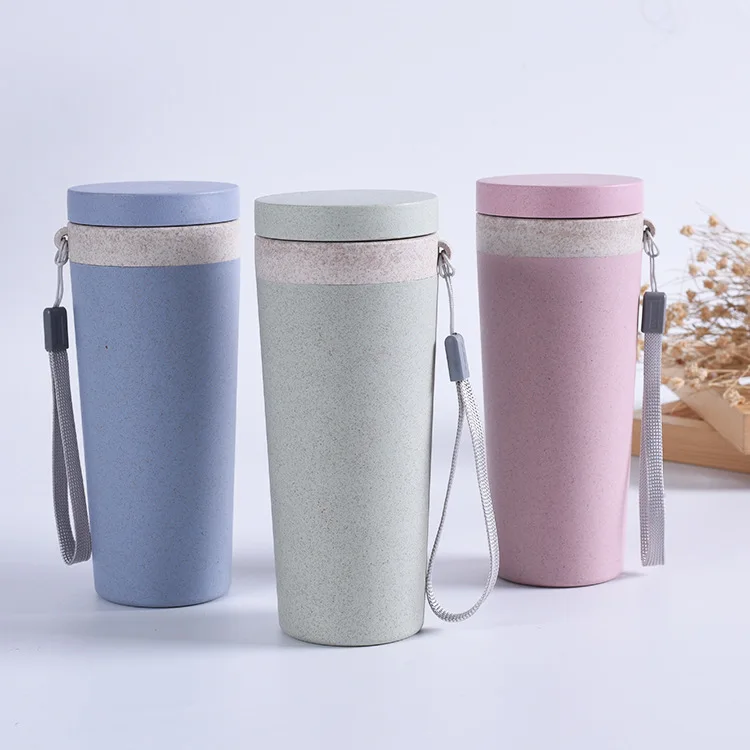 

Amazon Hot Selling Double Layer Insulation Coffee Tumbler Vacuum Bottle Wheat Straw Fiber Travel Mug Perfect for Milk Coffee Tea, Customized