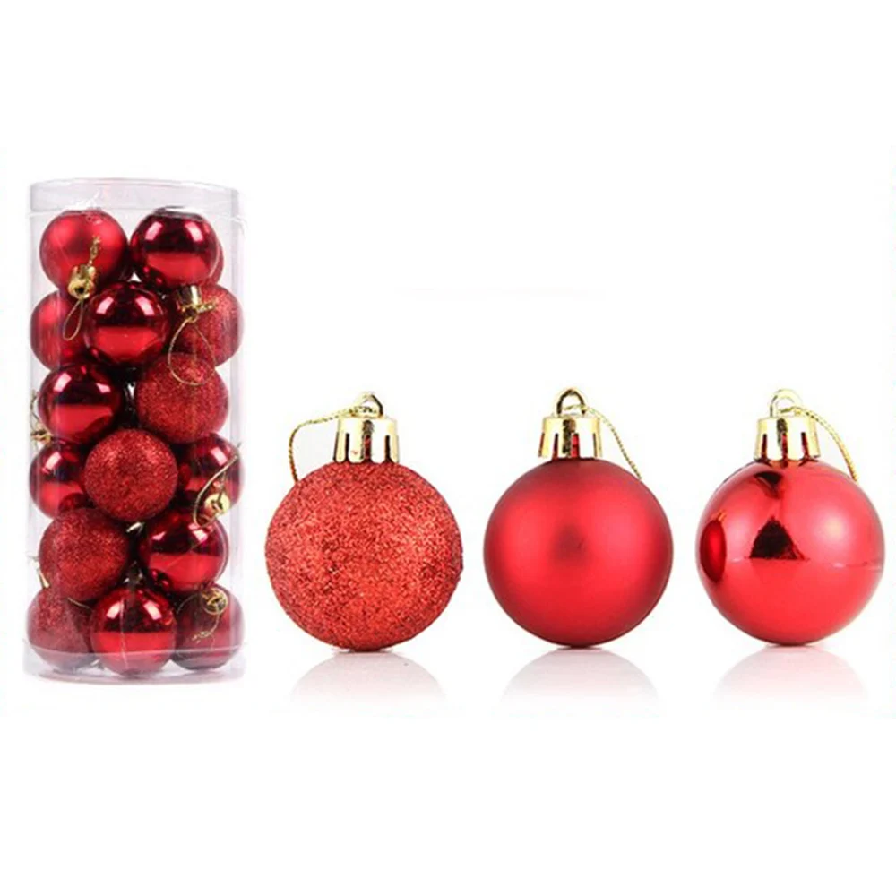 

Newbility 4cm 24pcs gold silver glitter multi-color xmas christmas decoration supplies-old ball, 12 colors available
