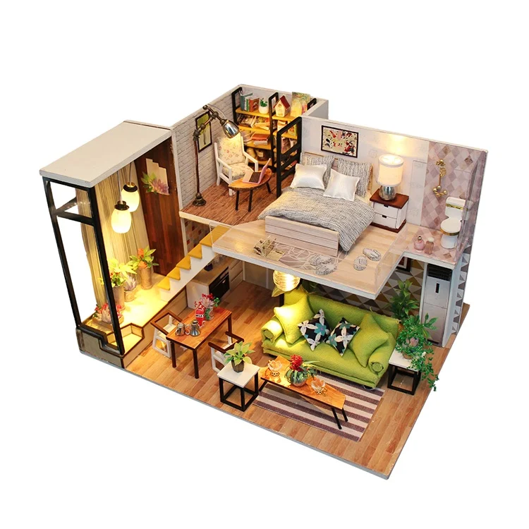 

DIY Dollhouse Nordic Style Miniature Kit Wooden Dollhouse