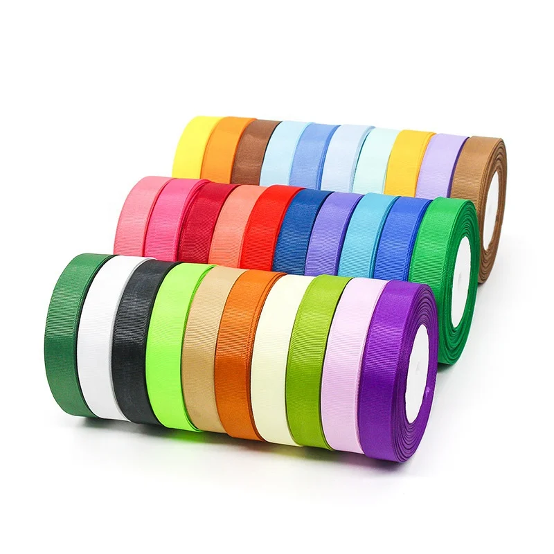 

Colorful Spool 100% Polyester Ribbon Factory Wholesale Solid Grosgrain Ribbon