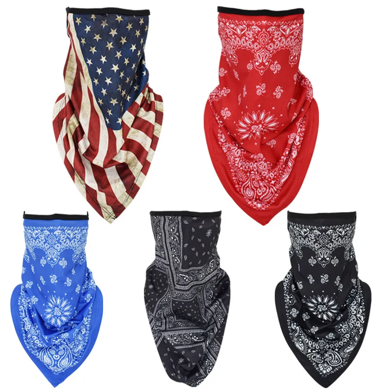 

Multifunction Triangle Headwear Head Wrap Scarf Face Mask Cover Neck Gaiter Bandana Ear Loops For Outdoors