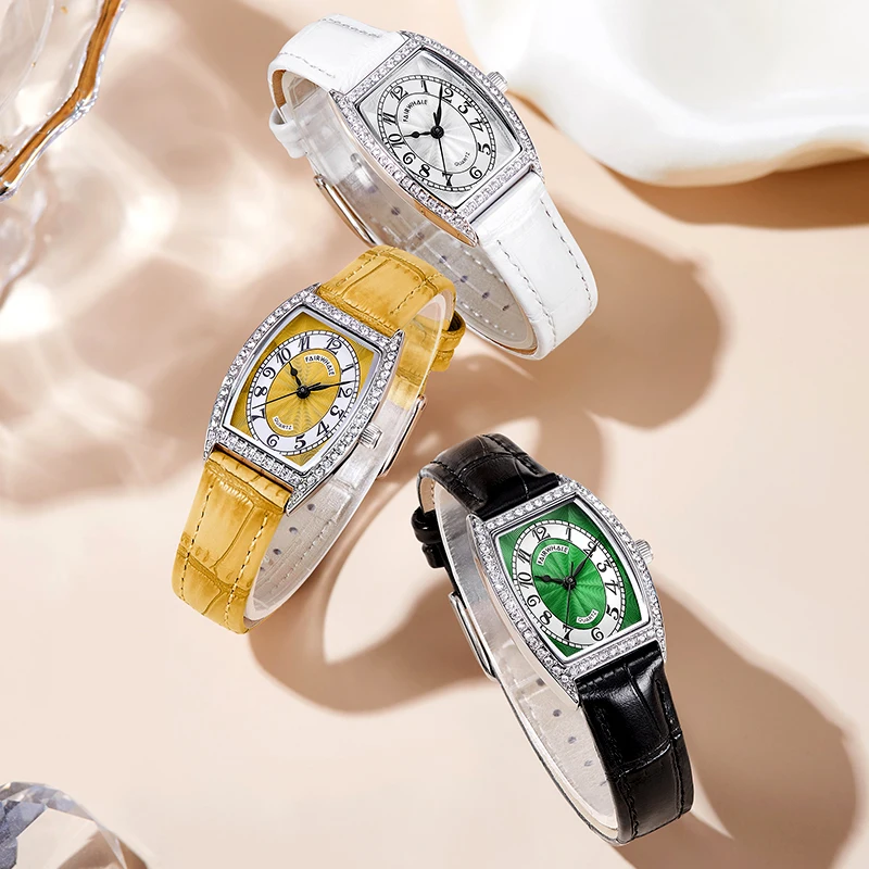 Custom Logo Men Women Wrist Digital Quartz Watches Yellow Black White Leather Band Waterproof  Watches Sport Quartz Wristwatch