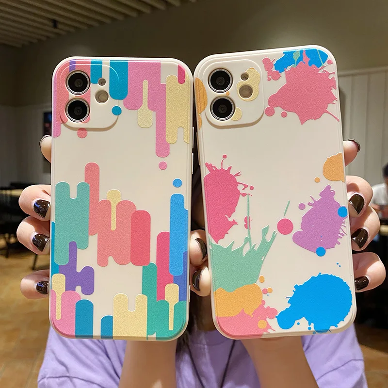 

Rainbow Colorful Funda de silicona para telefono TPU phone case For iphone 12 12 pro 12 pro max 12 mini 11 11 pro 11 pro max