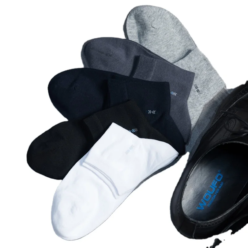 

Spring summer plain short crew men dress business cotton socks
