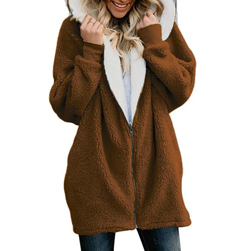 

2020 New Arrival Wholesale Winter Warm Whole Skin Luxury Fake Fox Fur Coat Long Style Women Faux Fur Coats Jacket with Hooded, Khaki, pink, grey, green, black, camel, navy blue