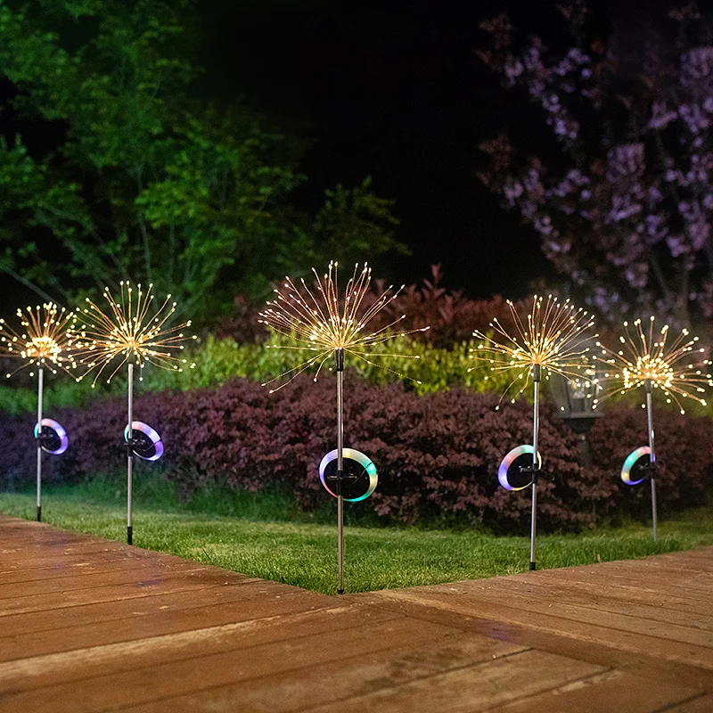 120LED Firework Outdoor Solar Powered Waterproof Lights Garden Decoration 