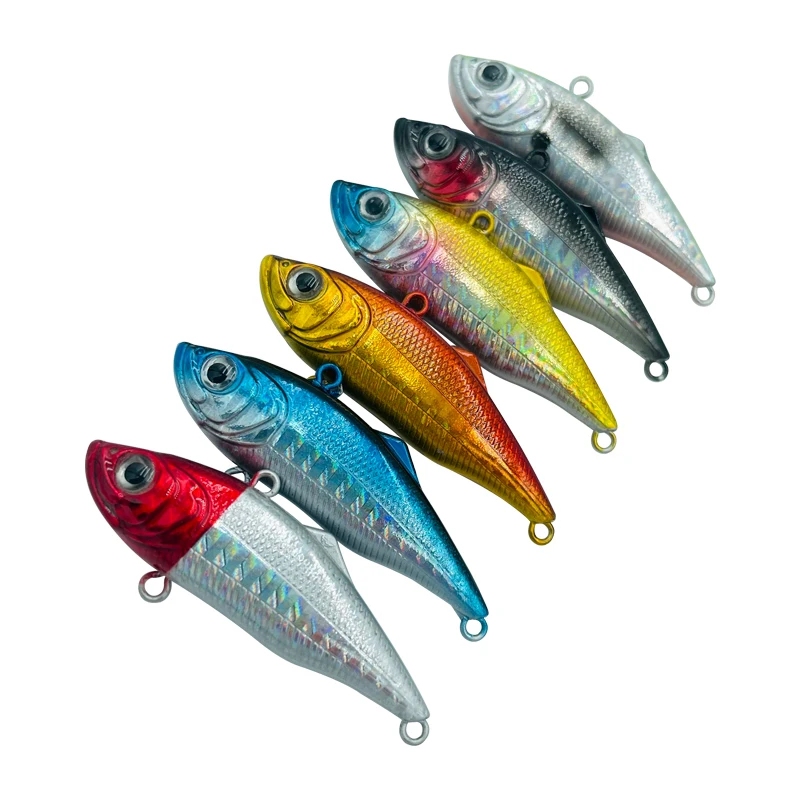 

Wholesale 12g/5cm Hard Bait With One Knock Ball Saltwater Freshwater Sinking Swimbait Hard Plastic VIB Lures, Vavious colors