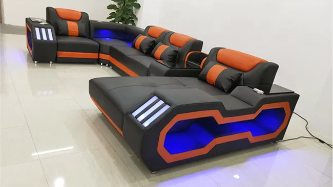 Wholesale Top quality simple corner seat living room genuine Multi-funtional leather sofa couch