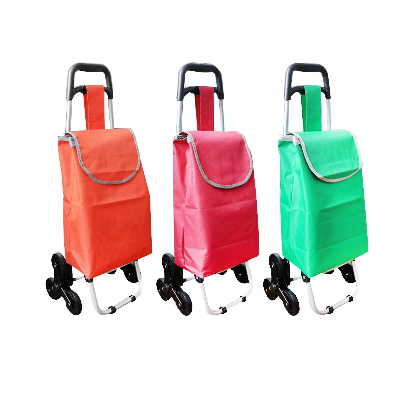 Shopping Trolley Bag Portable Foldable Tote Bag Shopping Cart Grocery Bags With Wheels Rolling