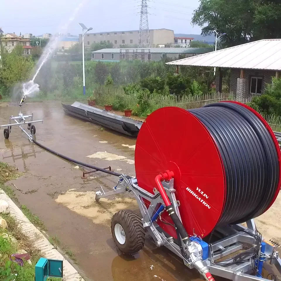 1-100 Hectare Agricultural Hose Reel Irrigation Machine with Boom Sprinkler or End Gun System