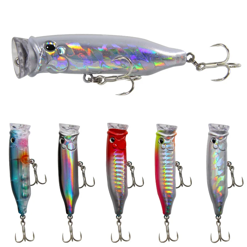 

2021 Amazon Hot Sales 70mm Luya Fishing Lures Blank Lures Unpainted Popper, 5 colors