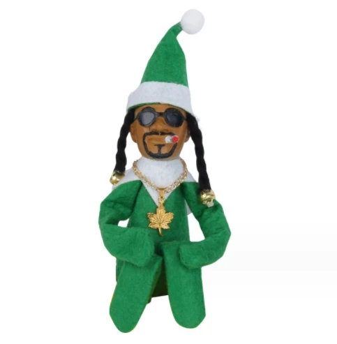 

Snoop on a Stoop Christmas Elf Plush Doll Handmade Hip Hop Doll for Christmas Party Holiday Home Garden Decor