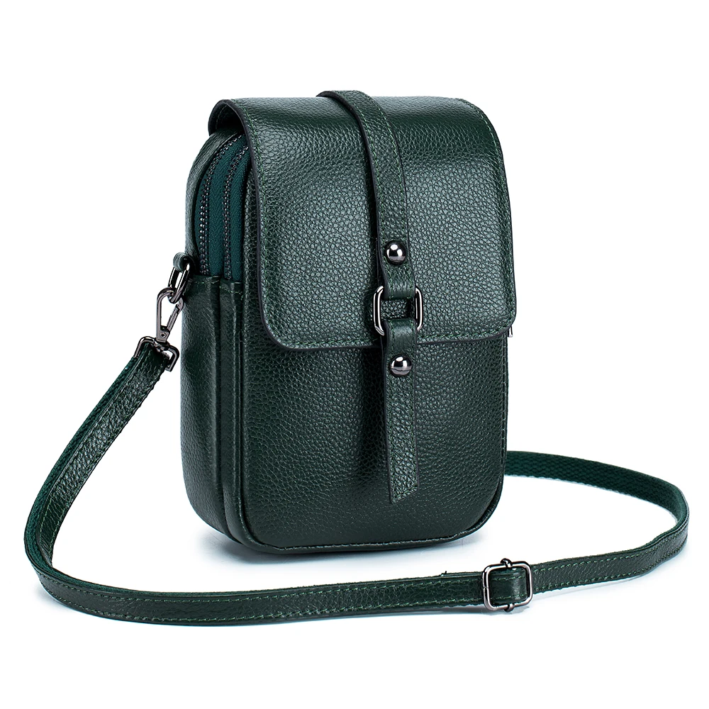 

Wholesale custom logo sling bag women Crossbody shoulder bag Cellphone bag Soft Cow Leather, 6 colors