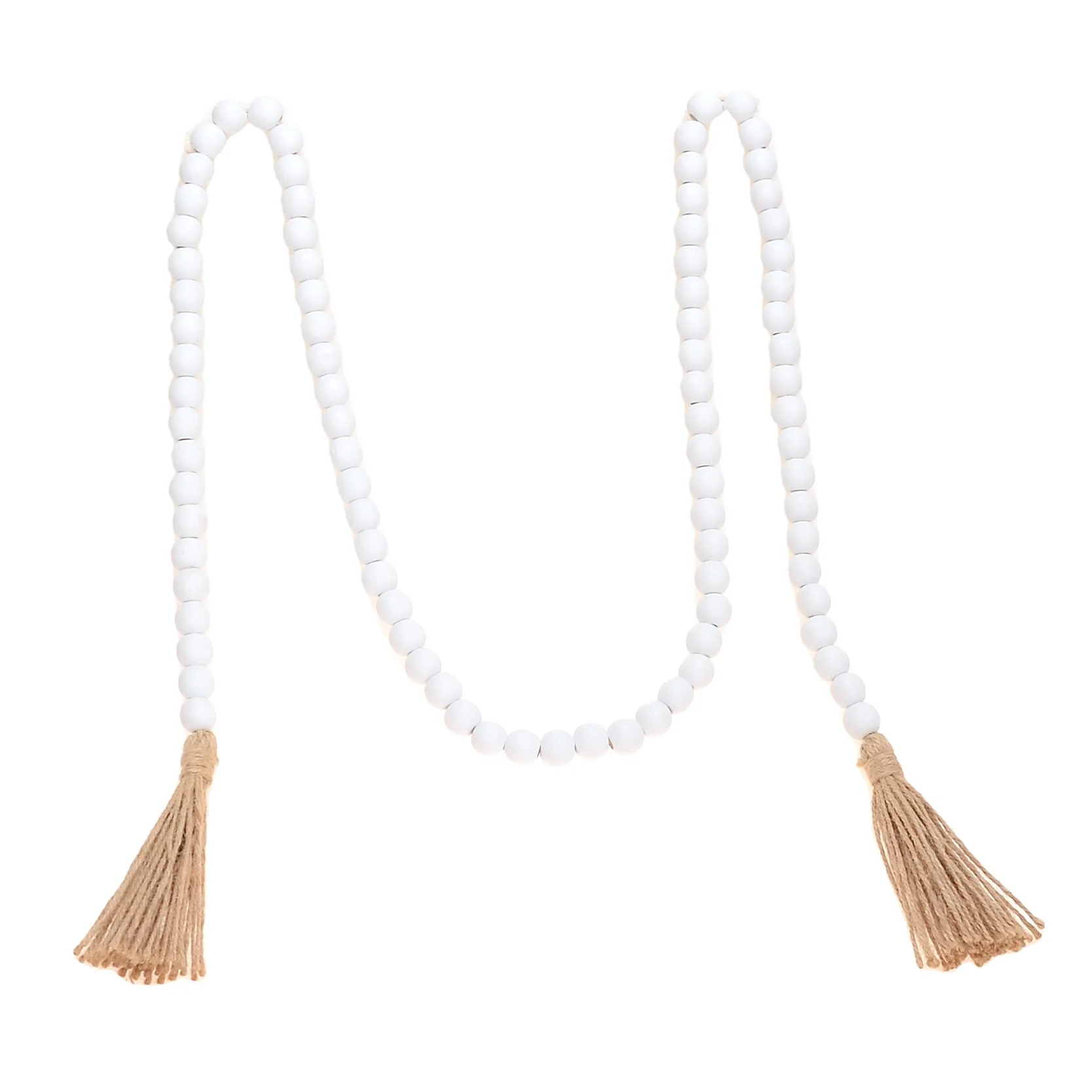 

150cm wood white boho rosary bead garland for boho home decor