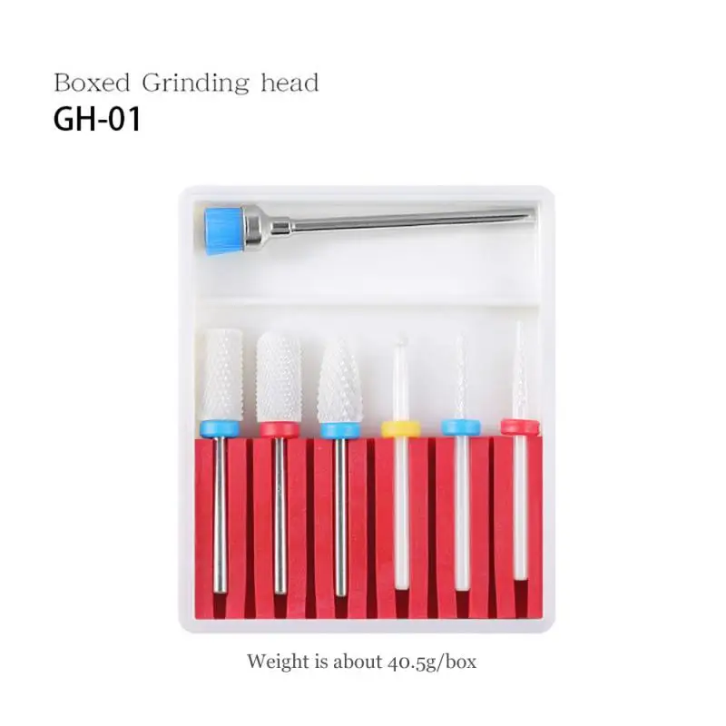 

NAD010 7PCS Professional Boxed Grinding Head Nail Drill Bits Set Electric Tungsten Steel Carbide Bit Nail Art Polishing Tools