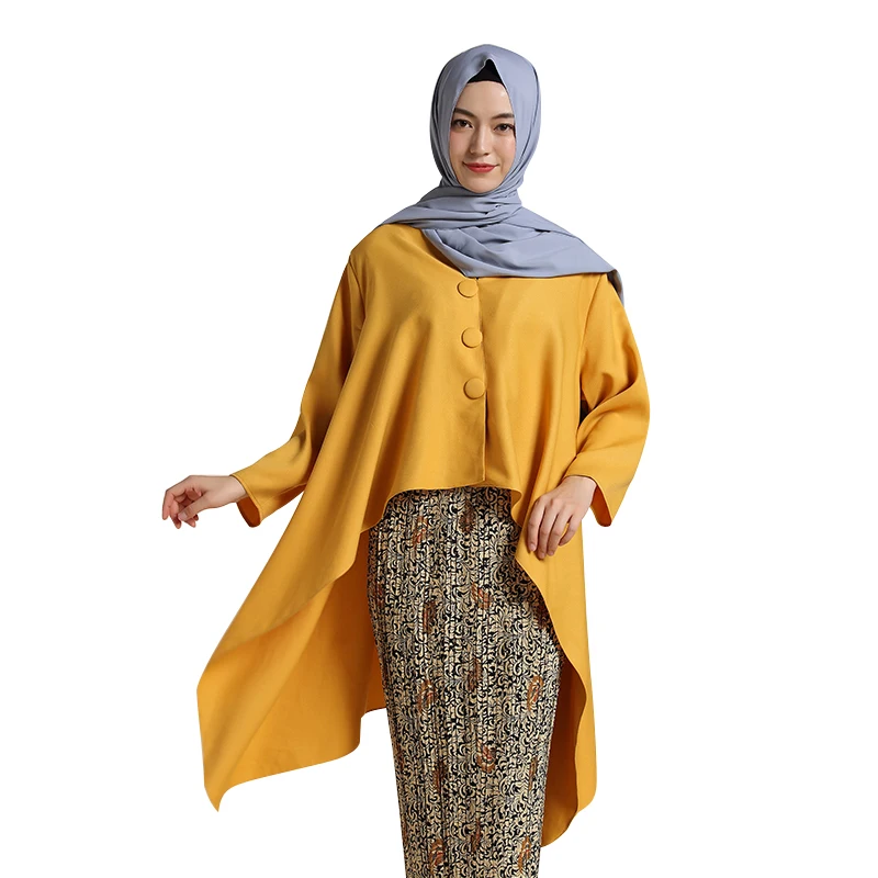 

2019 Fashion Muslim Islamic Singapore Kebaya Flower Skirt Blouse Baju Kurung, Pink, nude,blue, peach