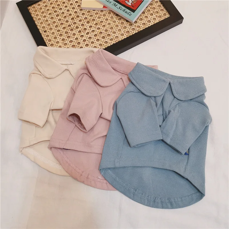 

Hot sale new fashion doll collar pet dog clothes pet cotton bottoming shirt