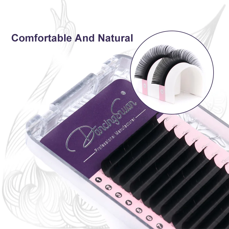

DancingSwan individual eyelash extension korean pbt handmade volume lash extensions 0.07