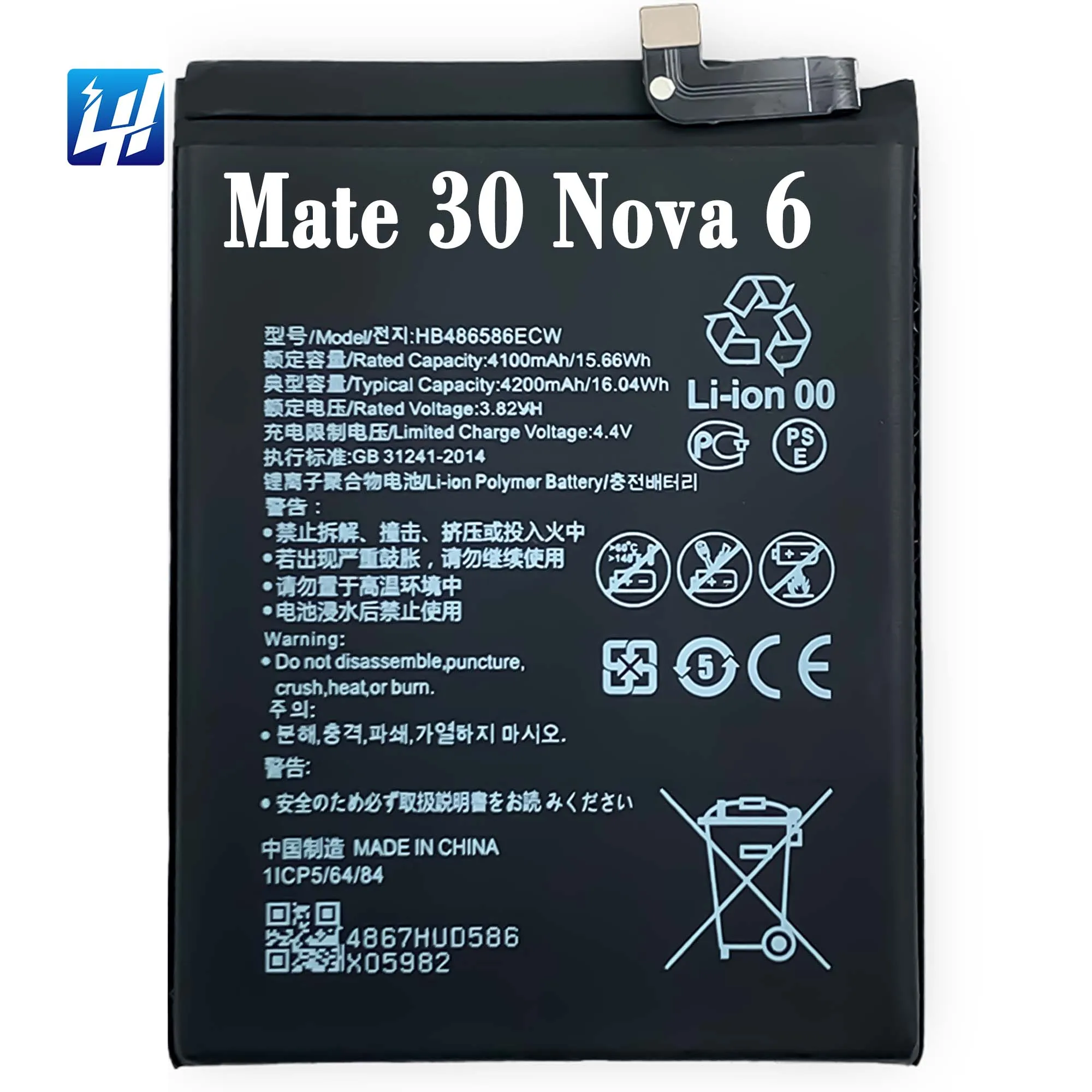 

HB486586ECW Nova 6 P40 Lite Honor V30 View30 Battery for HUAWEI Mate 30