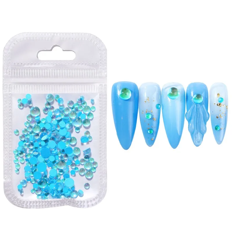 

The New 3D Nail Art Decorations Rhinestones Mermaid beads Strass Shiny transparent crystal glass beads Manicure Decoration