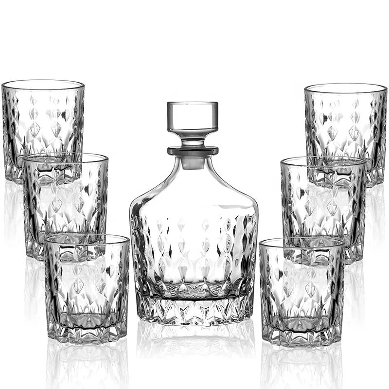 

N64 Amazon Hotsale wine set whiskey clear glass decanter bottle set in bulk, Transparent clear