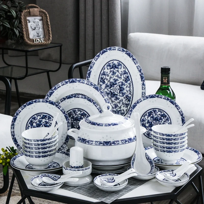 

High quality art creative bone china dinner set porcelain plate modern ceramic tableware set, As shown