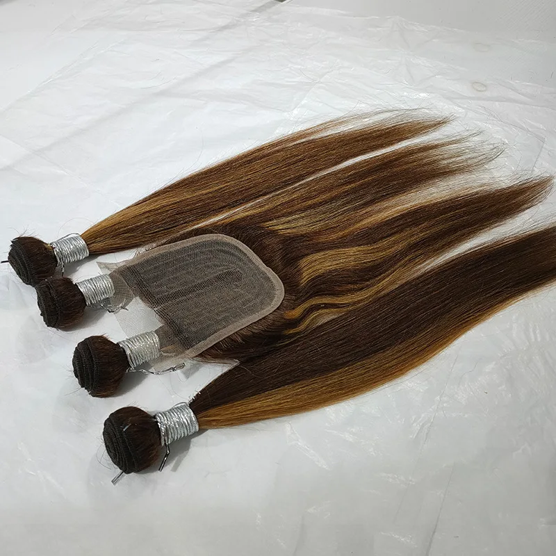 

MYSURE piano human hair bundles human packet hairs highlight packet human hair with closure