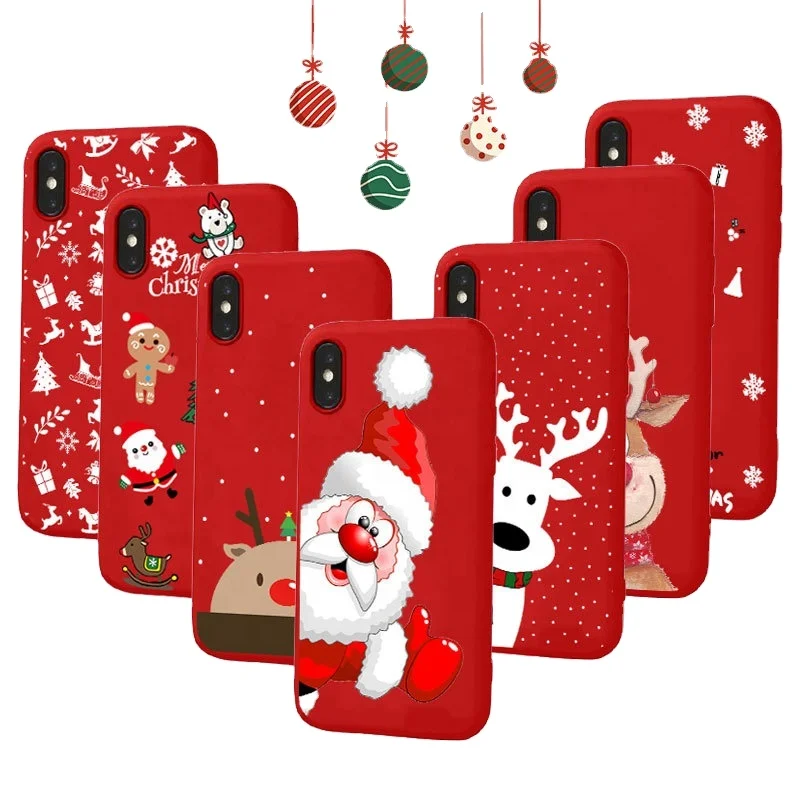 

Christmas Phone Case Cartoon Cute Printing Phone Case For iphone 11 pro max/XR/X Phone Cover Christmas Gift