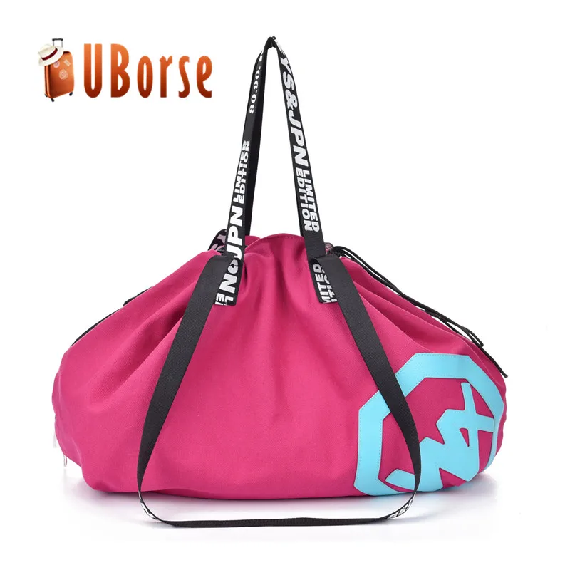 
Custom women men canvas travel duffel bag shoulder sport bag drawstring gym bag 