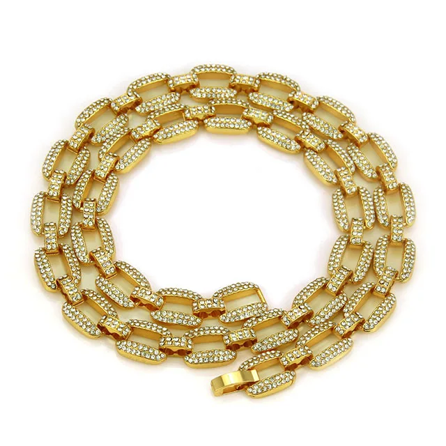 

Hip Hop Diamond Chain Necklace Men's Domineering Big Gold Chain Pendant