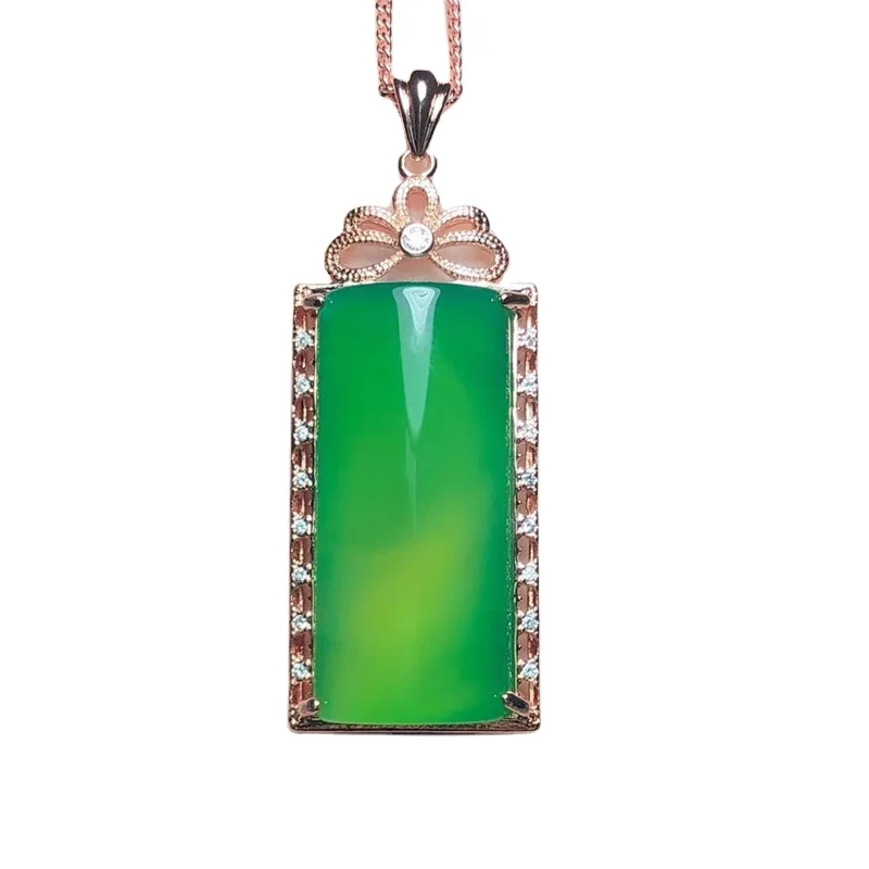 

Certified Manufacturers Agate Chalcedony Inlaid Pendant Rose Gold Necklace Jade Pendant Wholesale