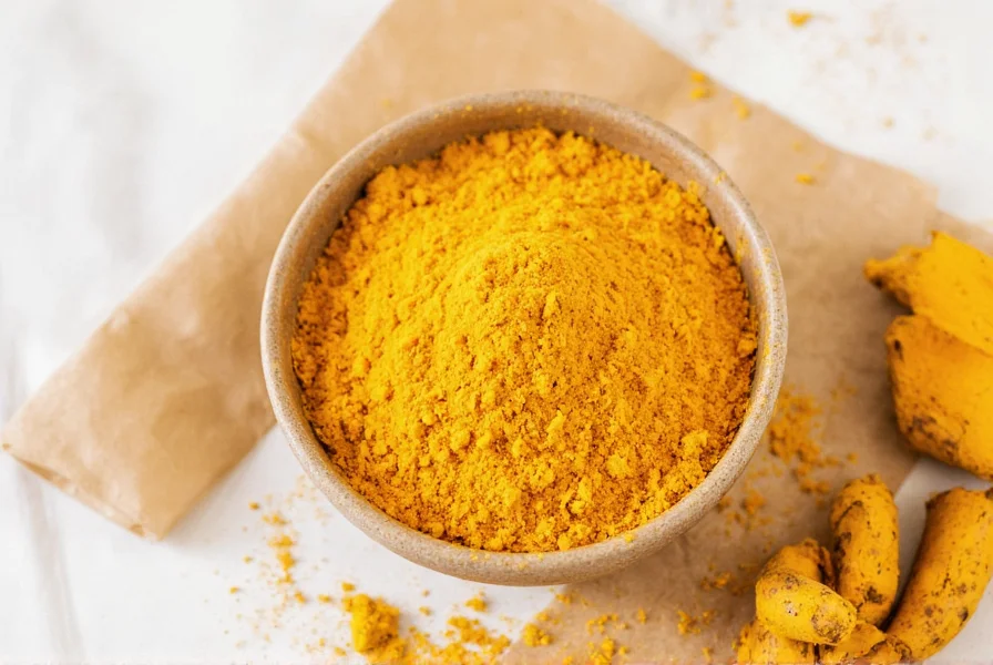 Turmeric root and powder showing natural weight management supplement