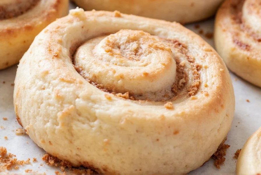 Perfectly baked cinnamon buns with golden crust and creamy icing drizzle