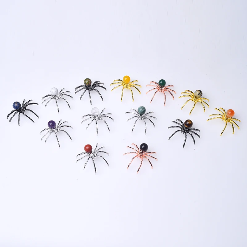Wholesale Natural Crystal DIY Spider Gemstone Carving for Decoration and Gifts Handmade Crystal Crafts