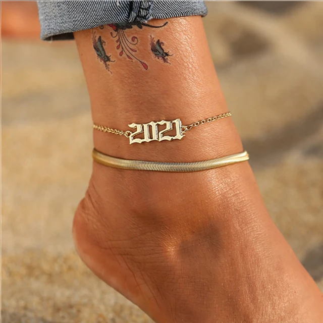 

Fashion Butterfly snake anklets gold Chain anklet bracelet Summer Beach foot Jewelry for Women